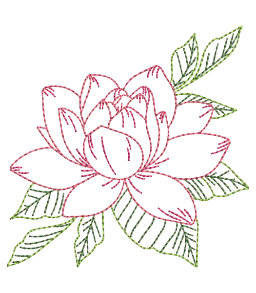 Matriz de Bordado Flor de Lotus - Corrido
